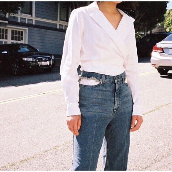 Rachel Comey Lenox Jeans High Waisted Yolk Cutout sz 4 - Picture 1 of 15